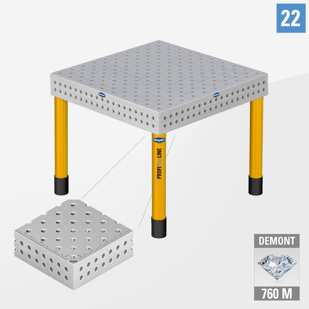 Приобрести PROFIPlusLINE PL 3D table 22 1000х1000 Азотированный DEMONT 760 M Со стандартными опорами по низкой цене - выгодное предложение от поставщика сварочного оборудования