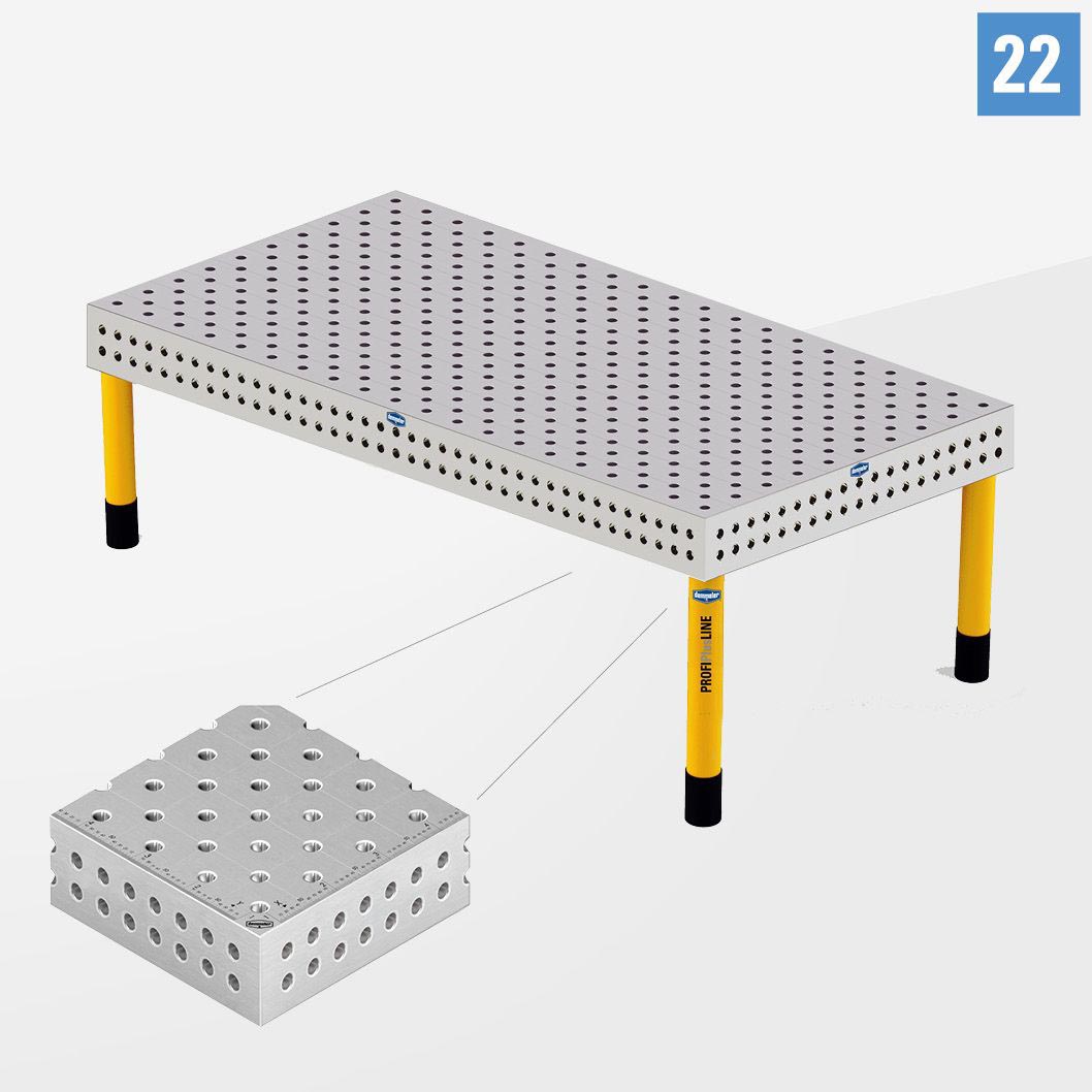Приобрести PROFIPlusLINE PL 3D table 22 2000х1000 Стандартное исполнение Со стандартными опорами по низкой цене - выгодное предложение от поставщика сварочного оборудования