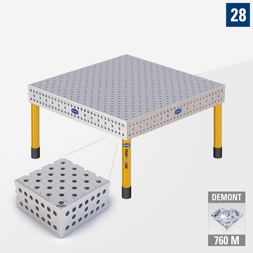 PROFIPlusLINE PL 3D Сварочный стол 28 1500х1500 Азотированный DEMONT 760 M Со стандартными опорами