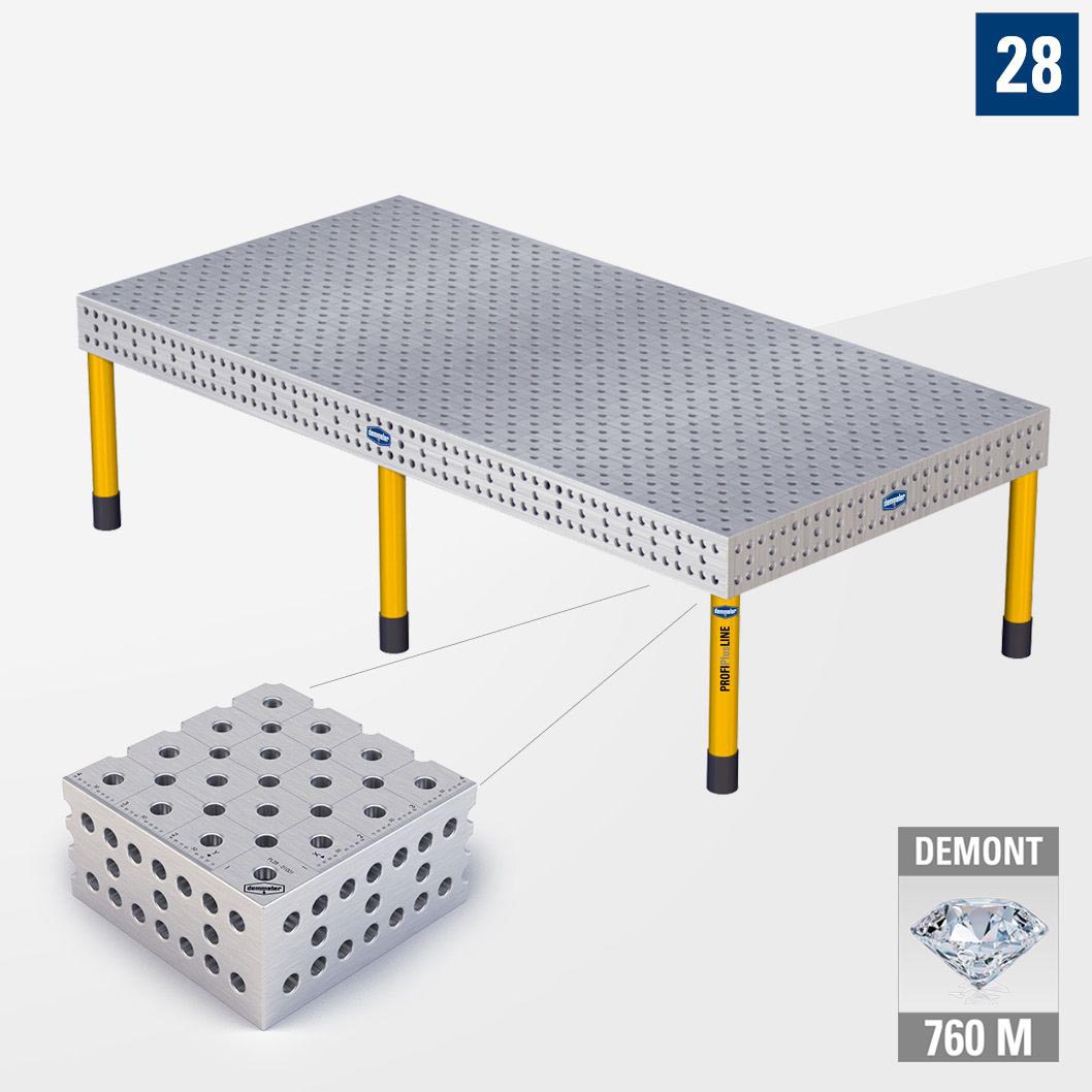 PROFIPlusLINE PL 3D Сварочный стол 28 3000х1500 Азотированный DEMONT 760 M Со стандартными опорами