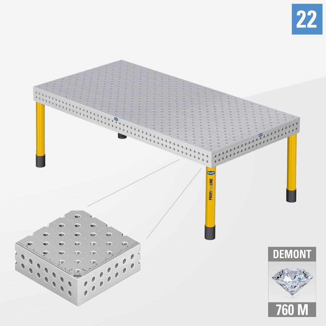 PROFIPlusLINE PL 3D table 22 2400х1200 Азотированный DEMONT 760 M Со стандартными опорами
