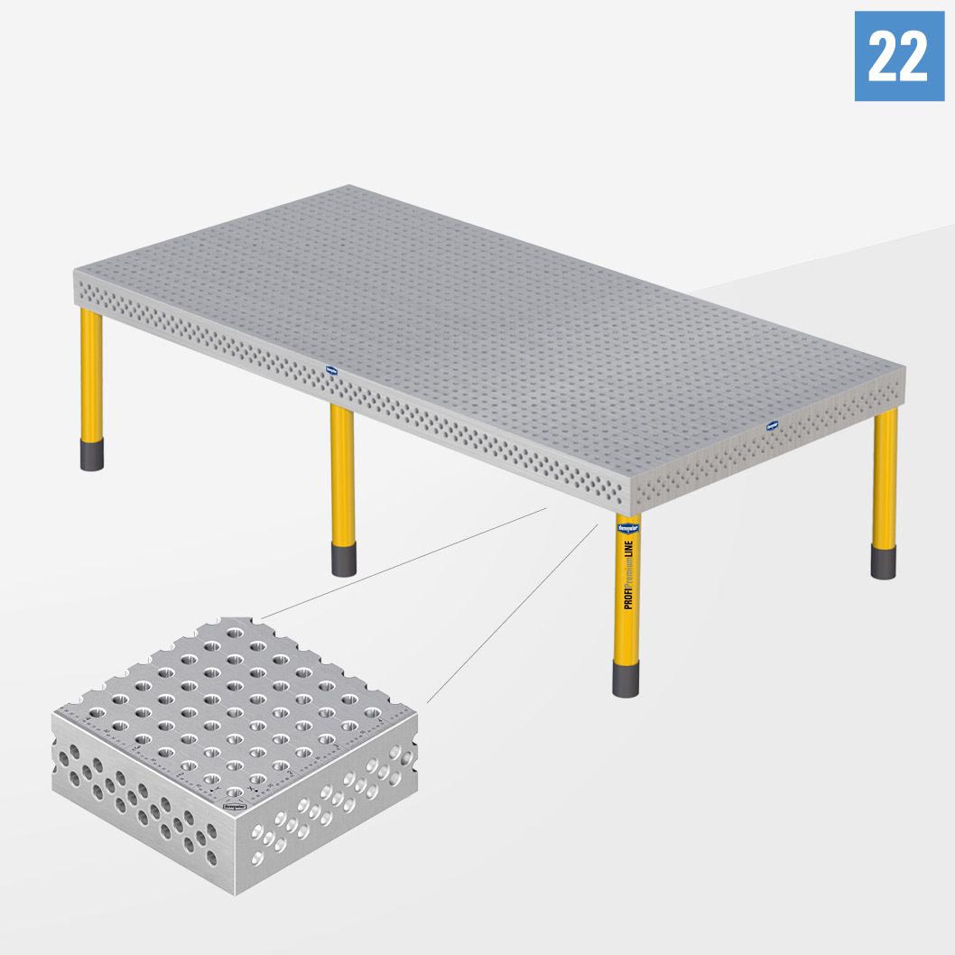 PROFIPremiumLINE PP 3D Сварочный стол 22 3000х1500 Стандартное исполнение Со стандартными опорами