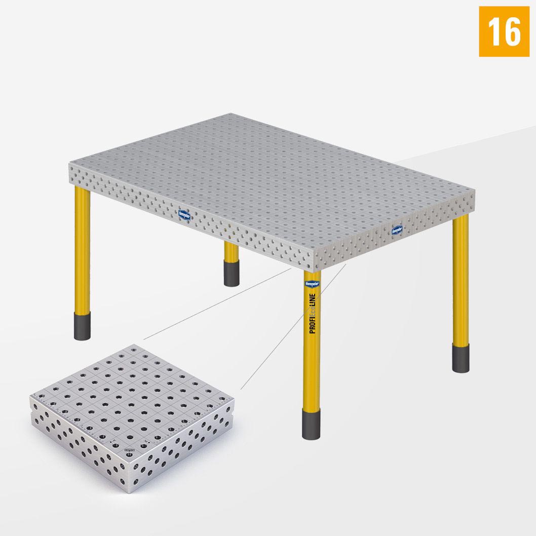 PE 3D Сварочный стол 16 1500х1000 Стандартное исполнение Со стандартными опорами