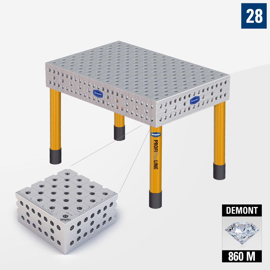 PROFIPlusLINE PL 3D Сварочный стол 28 1200х800 Азотированный DEMONT 860 M Со стандартными опорами