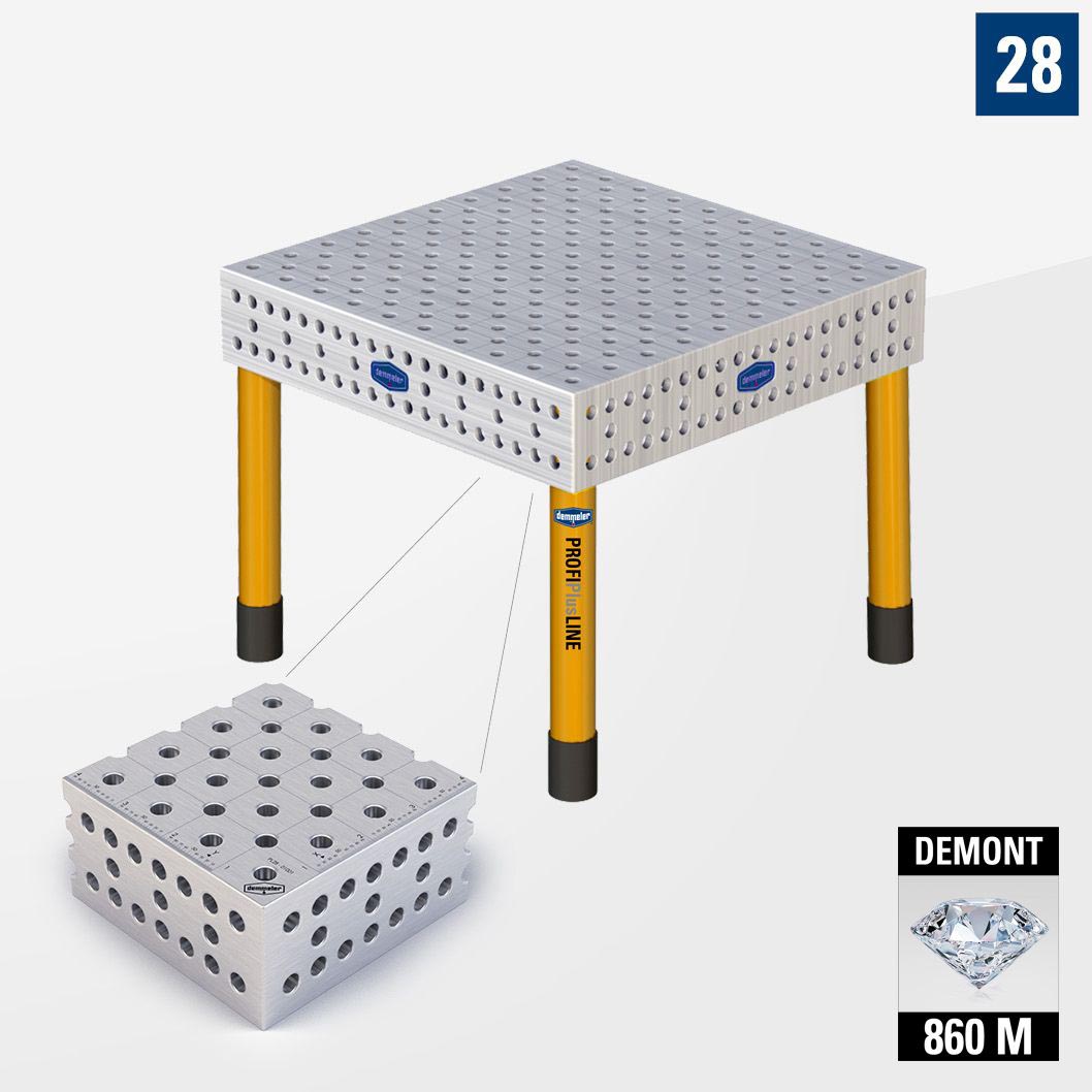 Приобрести PROFIPlusLINE PL 3D Сварочный стол 28 1000х1000 Азотированный DEMONT 860 M Со стандартными опорами по низкой цене - выгодное предложение от поставщика сварочного оборудования