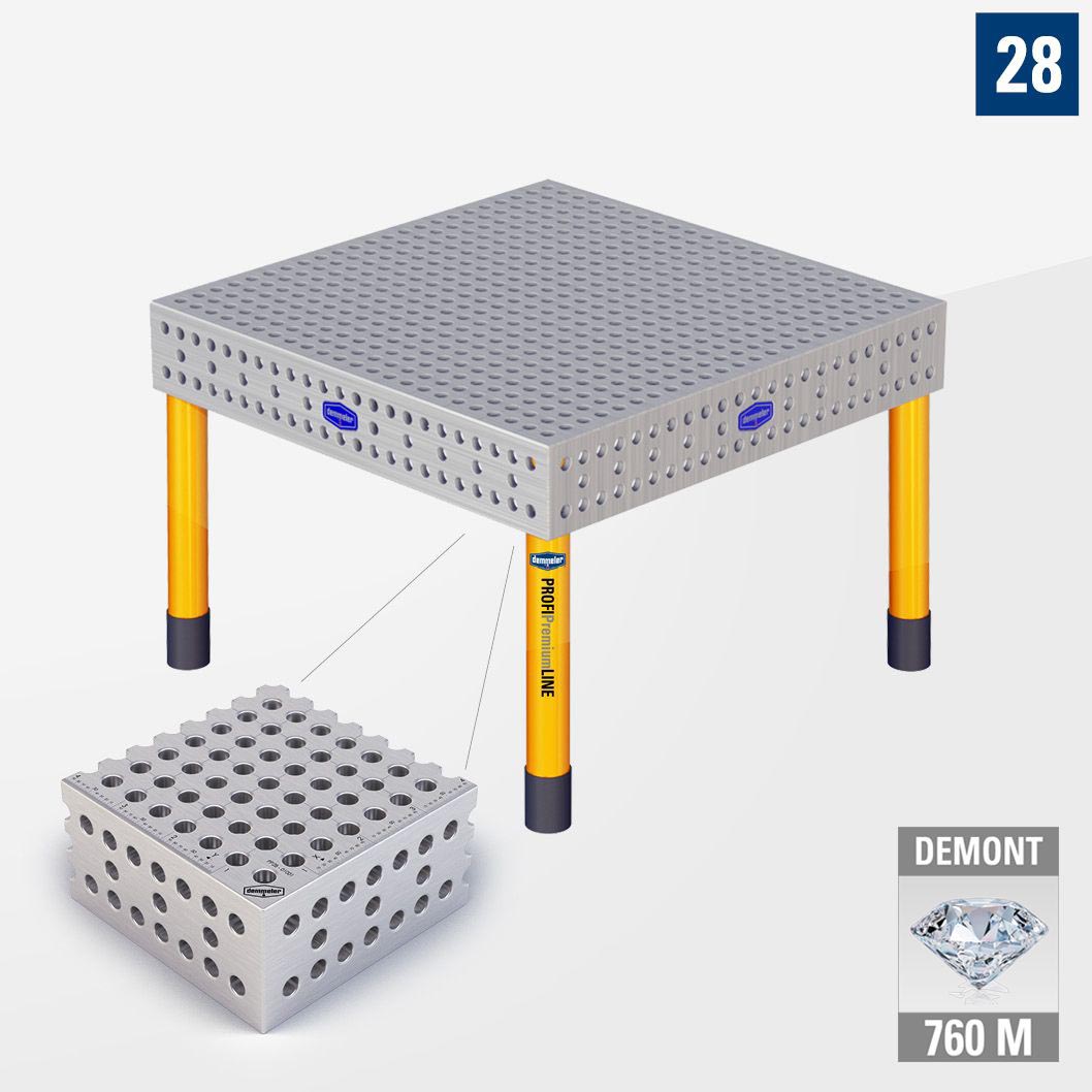 PROFI Premium LINE PP 3D Сварочный стол 1200х1200 Азотированный DEMONT 760 M Со стандартными опорами