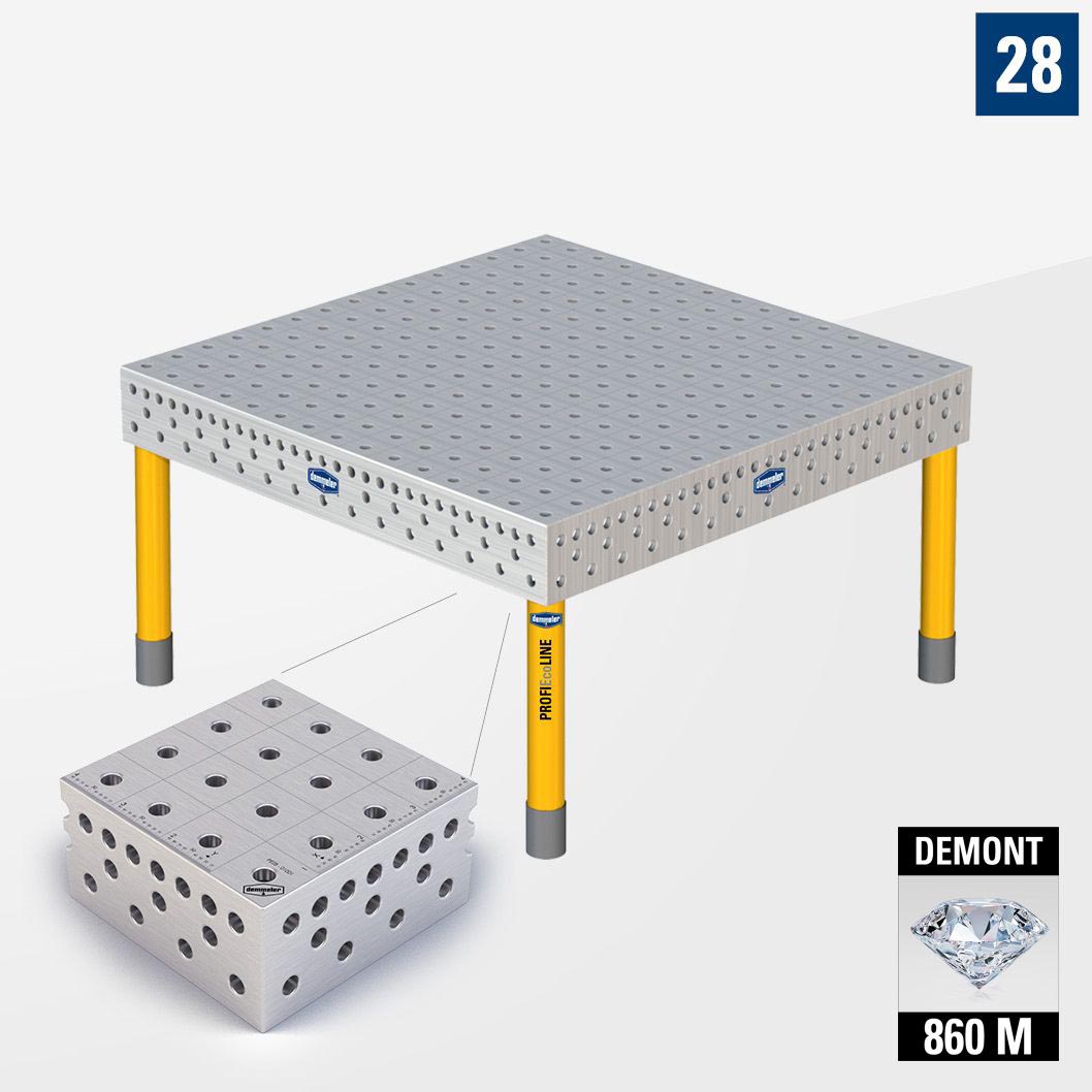 3D Сварочный стол PE28 1500х1500 Азотированный DEMONT 860 M Со стандартными опорами