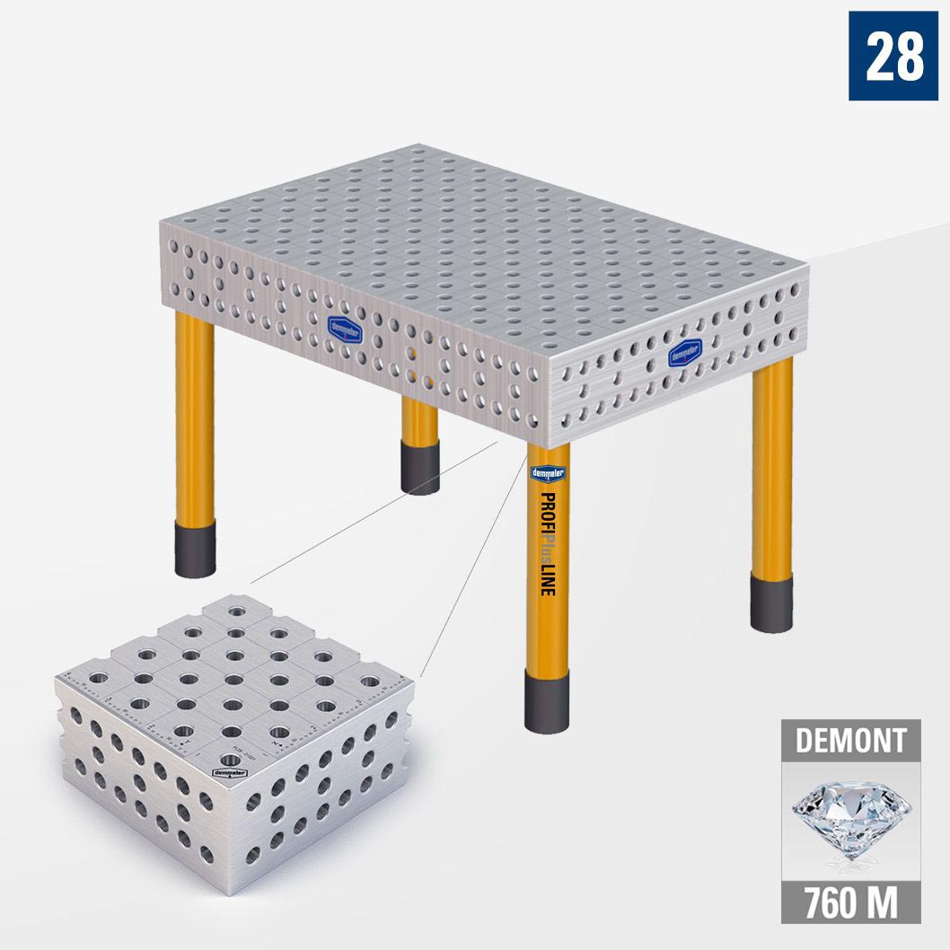 PROFIPlusLINE PL 3D Сварочный стол 28 1200х800 Азотированный DEMONT 760 M Со стандартными опорами