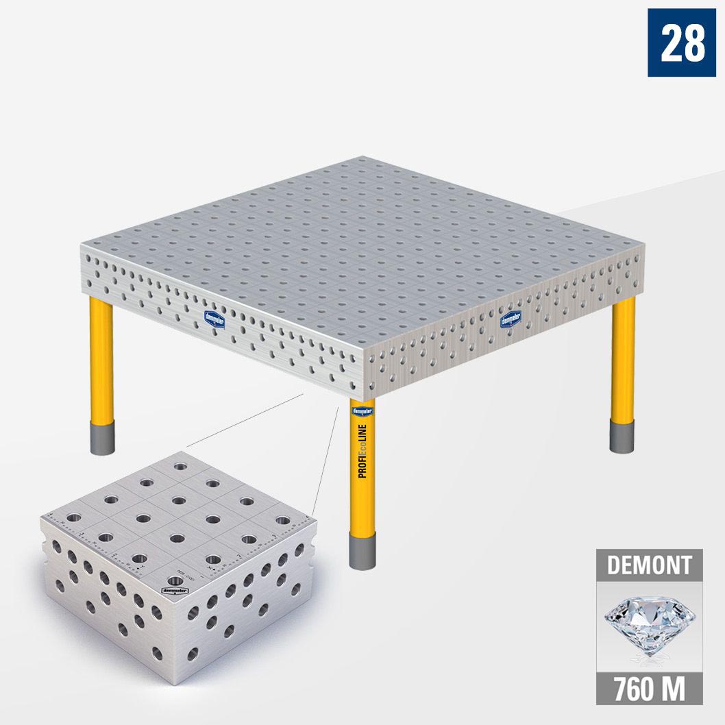 3D Сварочный стол PE28 1500х1500 Азотированный DEMONT 760 M Со стандартными опорами