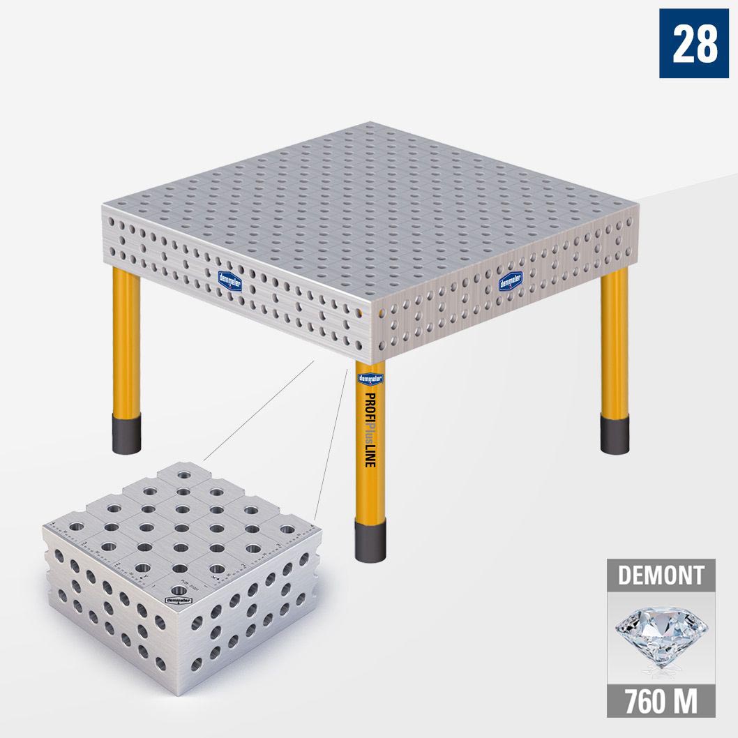 PROFIPlusLINE PL 3D Сварочный стол 28 1200х1200 Азотированный DEMONT 760 M Со стандартными опорами