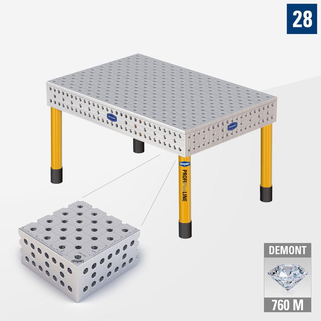 PROFIPlusLINE PL 3D Сварочный стол 28 1500х1000 Азотированный DEMONT 760 M Со стандартными опорами