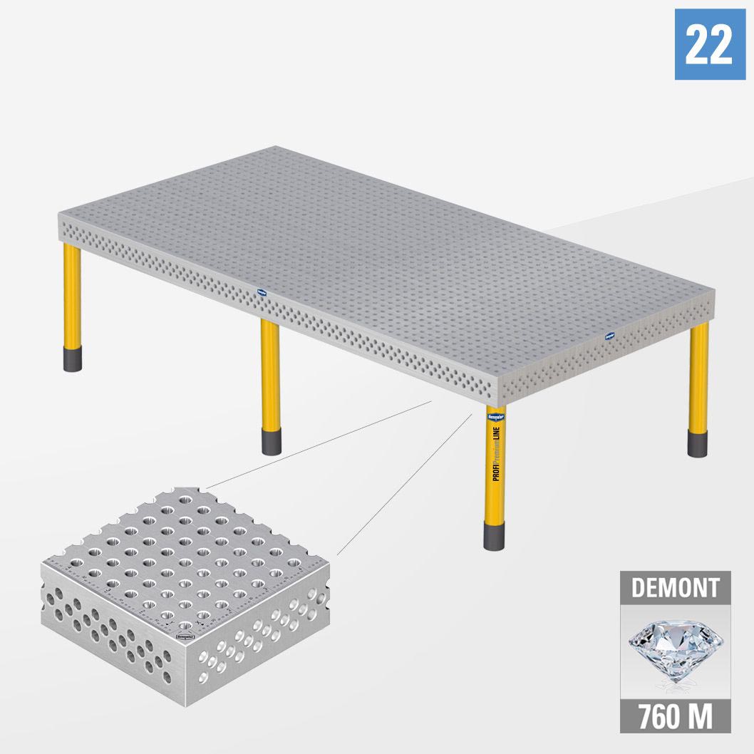 PROFIPremiumLINE PP 3D Сварочный стол 22 3000х1500 Азотированный DEMONT 760 M Со стандартными опорам