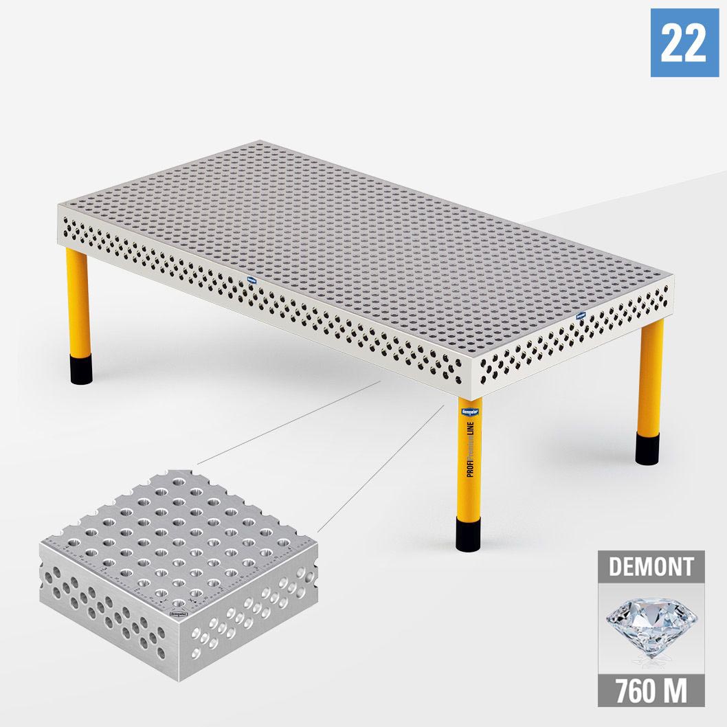 PROFIPremiumLINE PP 3D Сварочный стол 22 2000х1000 Азотированный DEMONT 760 M Со стандартными опорам