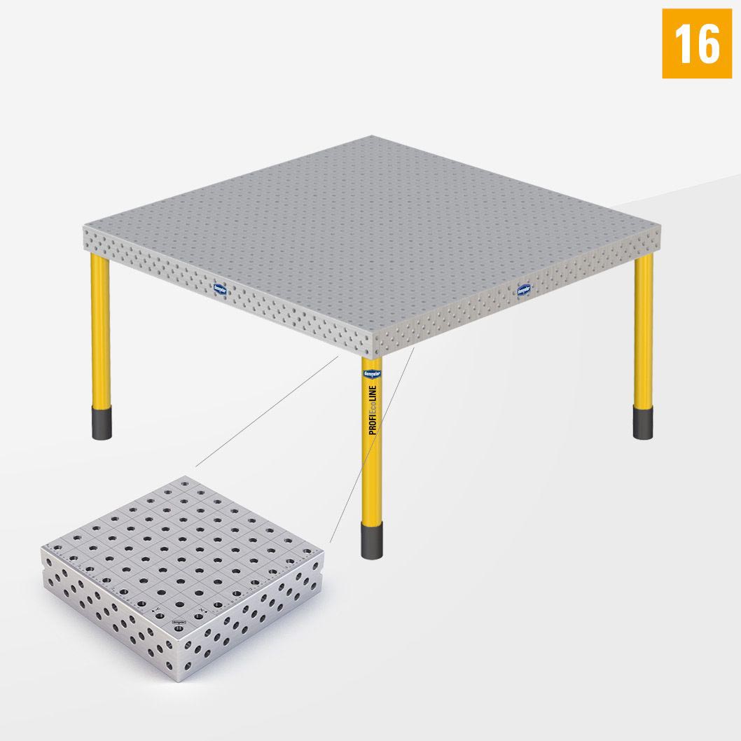 PE 3D Сварочный стол 16 1500х1500 Стандартное исполнение Со стандартными опорами
