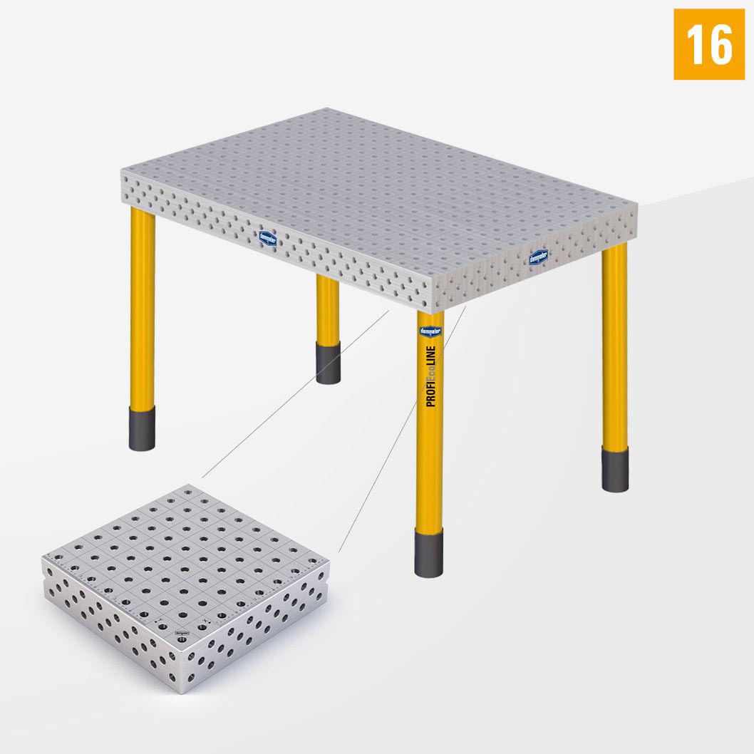 PE 3D Сварочный стол 16 1200х800 Стандартное исполнение Со стандартными опорами