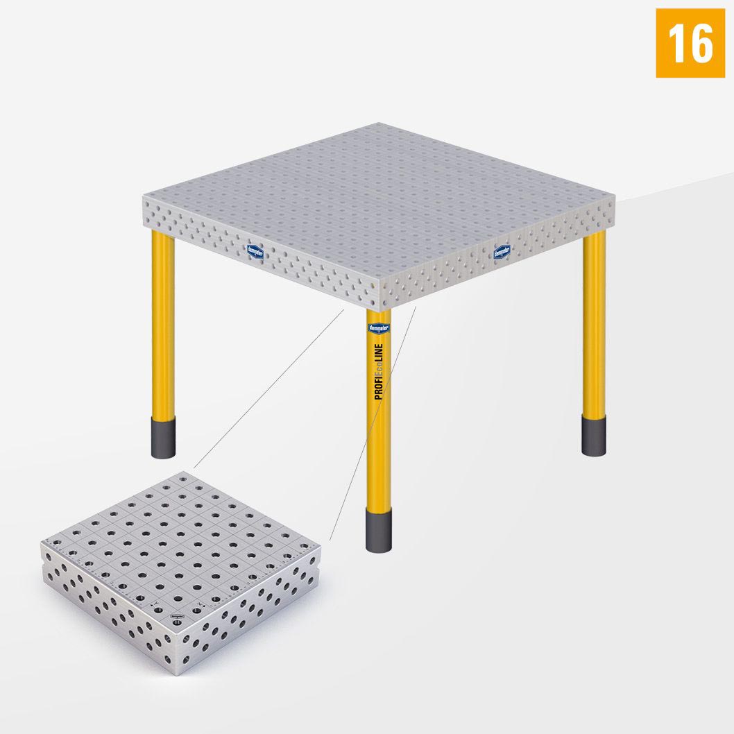 PE 3D Сварочный стол 16 1000х1000 Стандартное исполнение Со стандартными опорами