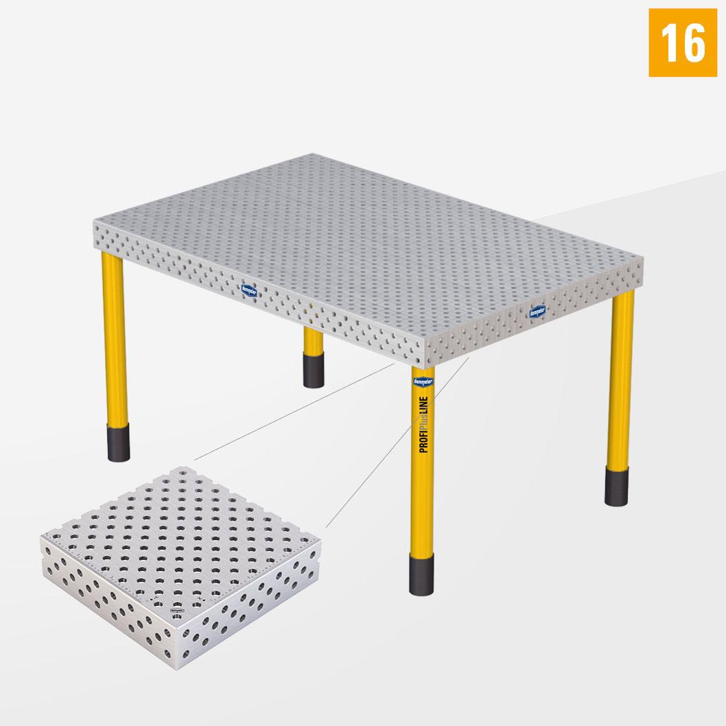 PROFIPlusLINE PL 3D Сварочный стол 16 1500х1000 Стандартное исполнение Со стандартными опорами