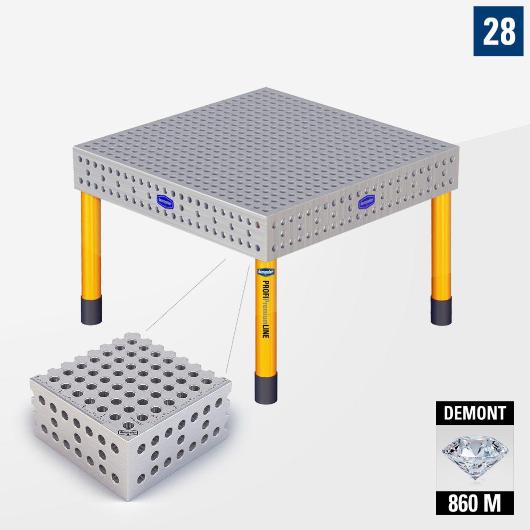 PROFI Premium LINE PP 3D Сварочный стол 1200х1200 Азотированный DEMONT 860 M Со стандартными опорами